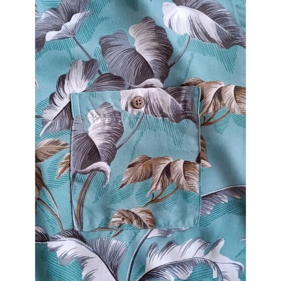 Campia Hawaiian Shirt Men's XXL Floral Print Front Pocket Blue Short Sleeve - Picture 3 of 8